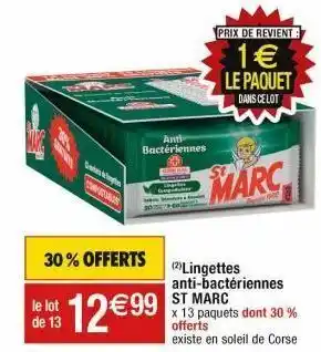 Cora x Carrefour Lingettes st marc offre