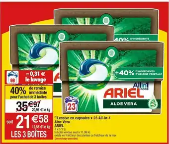 Cora x Carrefour Lessive en capsules ariel offre
