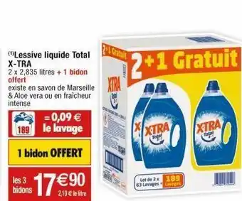 Cora x Carrefour Lessive liquide x-tra offre