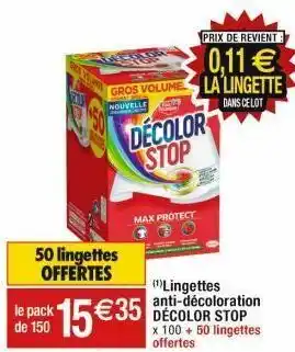 Lingettes anti-décoloration