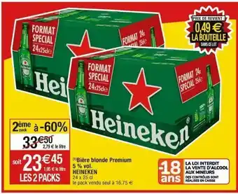 Cora x Carrefour Bière blonde heineken offre