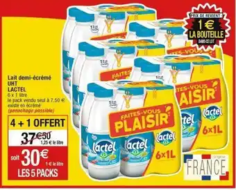 Cora x Carrefour Lait demi-écrémé lactel offre