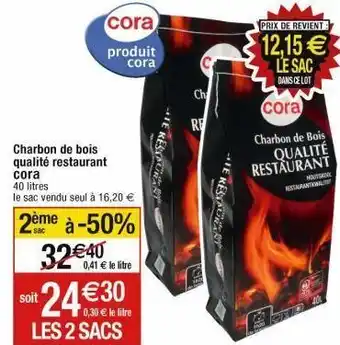 Cora x Carrefour Charbon de bois cora offre