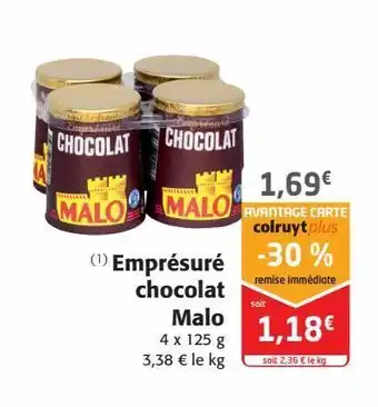 Colruyt Emprésuré chocolat malo offre