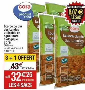 Cora x Carrefour Écorce de pin cora offre