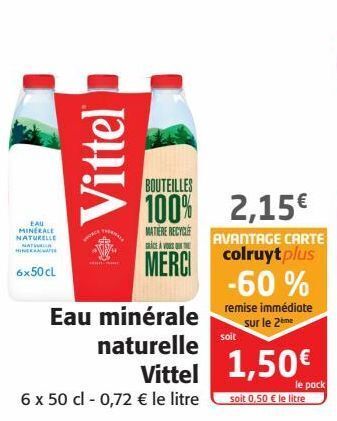 Colruyt Eau minérale naturelle vittel offre