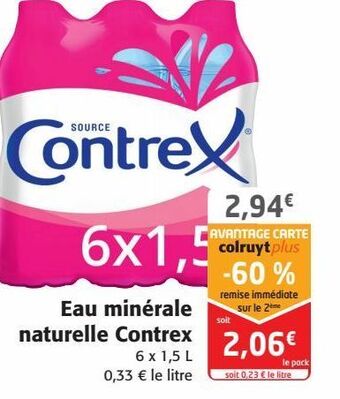 Colruyt Eau minérale naturelle contrex offre