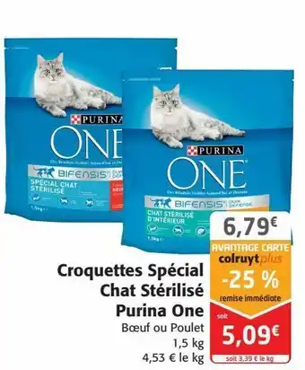 Colruyt Croquettes spécial chat stérilisé purina one offre