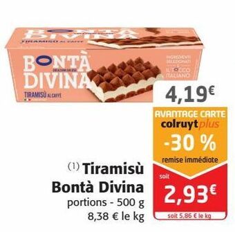Colruyt Tiramisù bontà divina offre