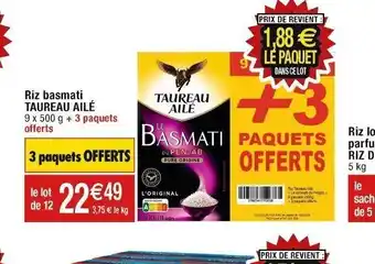 Cora x Carrefour Riz basmati TAUREAU AILÉ offre