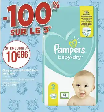 Casino Supermarchés Changes bébés pampers baby dry langes offre
