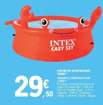 E.Leclerc PISCINETTE AUTOPORTANTE CRABE(¹) offre