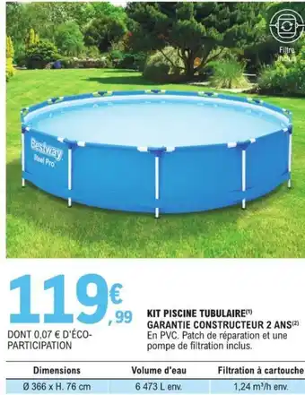 E.Leclerc KIT PISCINE TUBULAIRE(¹) offre