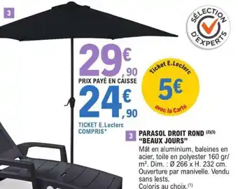 PARASOL DROIT ROND (ÂČXÂł) "BEAUX JOURS"
