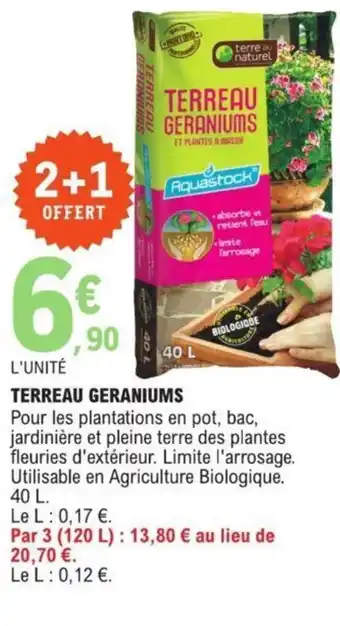 E.Leclerc TERREAU GERANIUMS offre