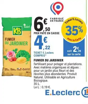 E.Leclerc FUMIER DU JARDINIER offre
