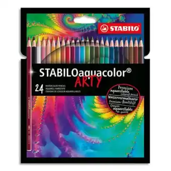 Cultura 24 crayon de couleur aquarellables - arty aquacolor - stabilo offre