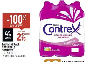 Spar Contrex eau minérale naturelle offre