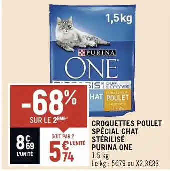 Spar Purina one croquettes poulet spécial chat stérilisé offre