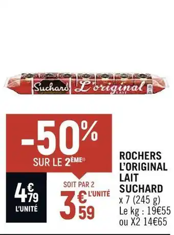 Spar Suchard rochers l’original lait offre