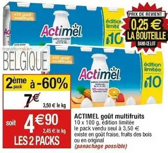 Cora x Carrefour ACTIMEL goût multifruits offre