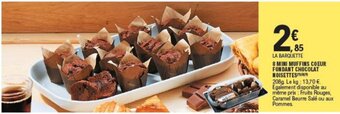 E.Leclerc 8 MINI MUFFINS COEUR FONDANT CHOCOLAT NOISETTES offre