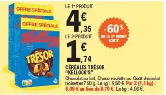 E.Leclerc CÉRÉALES TRÉSOR "KELLOGG'S" offre