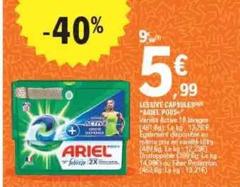 E.Leclerc LESSIVE CAPSULES "ARIEL PODS+" offre
