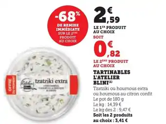 Super U TARTINABLES L'ATELIER BLINI(¹) offre