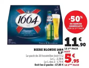 Super U BIERE BLONDE 1664 5,5 offre