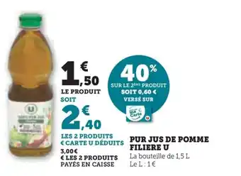 Super U PUR JUS DE POMME FILIERE U offre