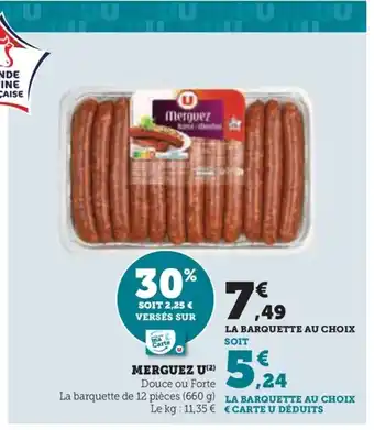 Super U MERGUEZ U(²) offre