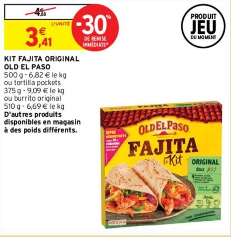 Promo KIT FAJITA ORIGINAL OLD EL PASO chez Intermarché