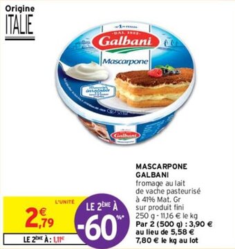Intermarché MASCARPONE GALBANI offre