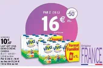 Intermarché LAIT UHT VIVA DEMI-ÉCRÉMÉ CANDIA offre