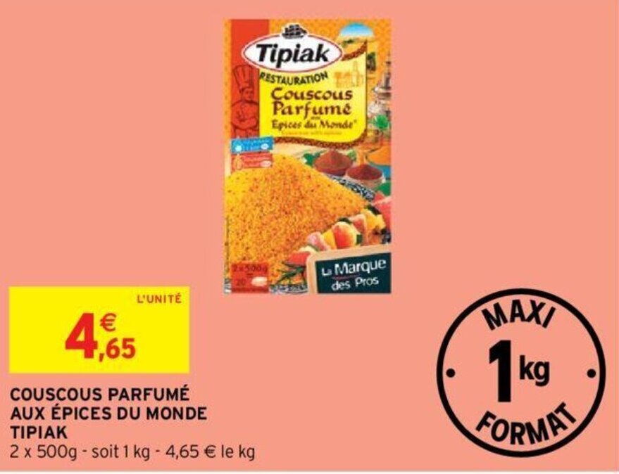 Promo COUSCOUS PARFUMÉ AUX ÉPICES DU MONDE TIPIAK chez Intermarché