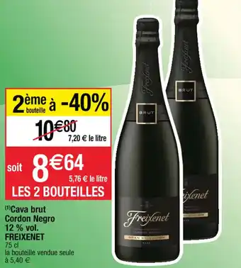 Cora x Carrefour Cava brut Cordon Negro 12 % vol. FREIXENET offre