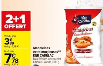 Carrefour Madeleines extra moelleuses (m) KER CADÉLAC offre
