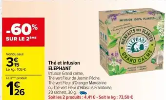 Carrefour Thé et infusion ELEPHANT offre
