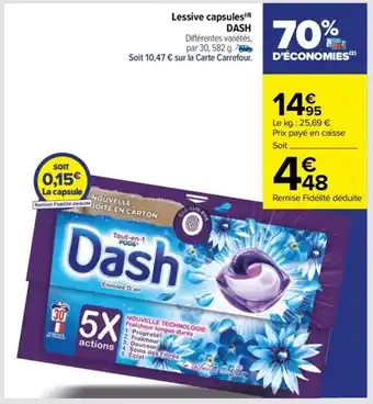 Carrefour Lessive capsules(d) DASH offre