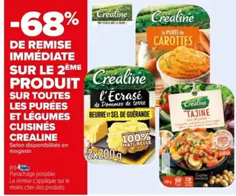 Carrefour SUR TOUTES LES PUREES ET LÉGUMES CUISINÉS CREALINE offre