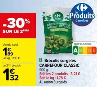Carrefour B Brocolis surgelés CARREFOUR CLASSIC' offre