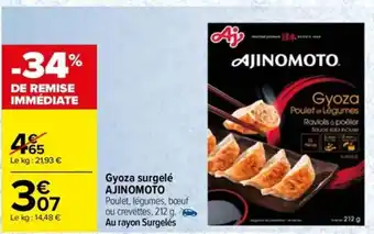 Carrefour Gyoza surgelé AJINOMOTO offre