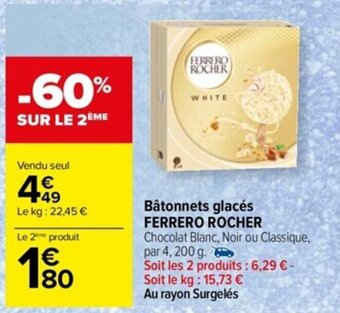 Carrefour Bâtonnets glacés FERRERO ROCHER offre