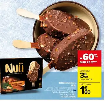 Carrefour Bâtonnets glacés NUII offre