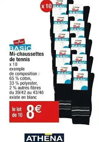 Cora x Carrefour BASIC Mi-chaussettes offre