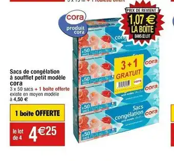 Cora x Carrefour Sacs de congélation à soufflet petit modèle cora offre