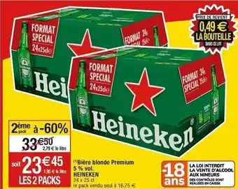 Cora x Carrefour (¹)Bière blonde Premium 5 % vol. HEINEKEN offre