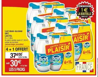 Cora x Carrefour Lait demi-écrémé UHT LACTEL offre