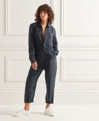 Superdry Combi-pantalon chemise à manches longues en cupro offre